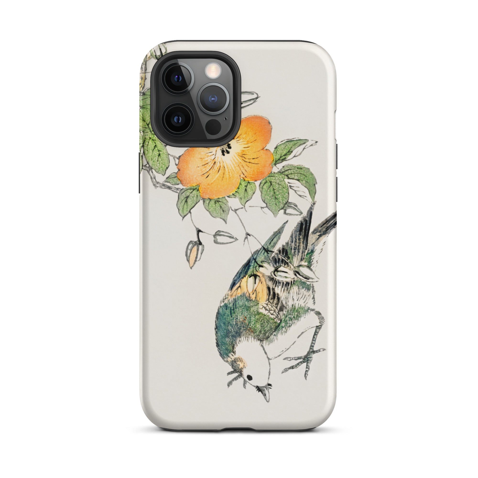 Gray Starling - Numata Kashu Kacho-e Iphone Case, 12 Pro Max / Matte, Floral Bird Iphone Case