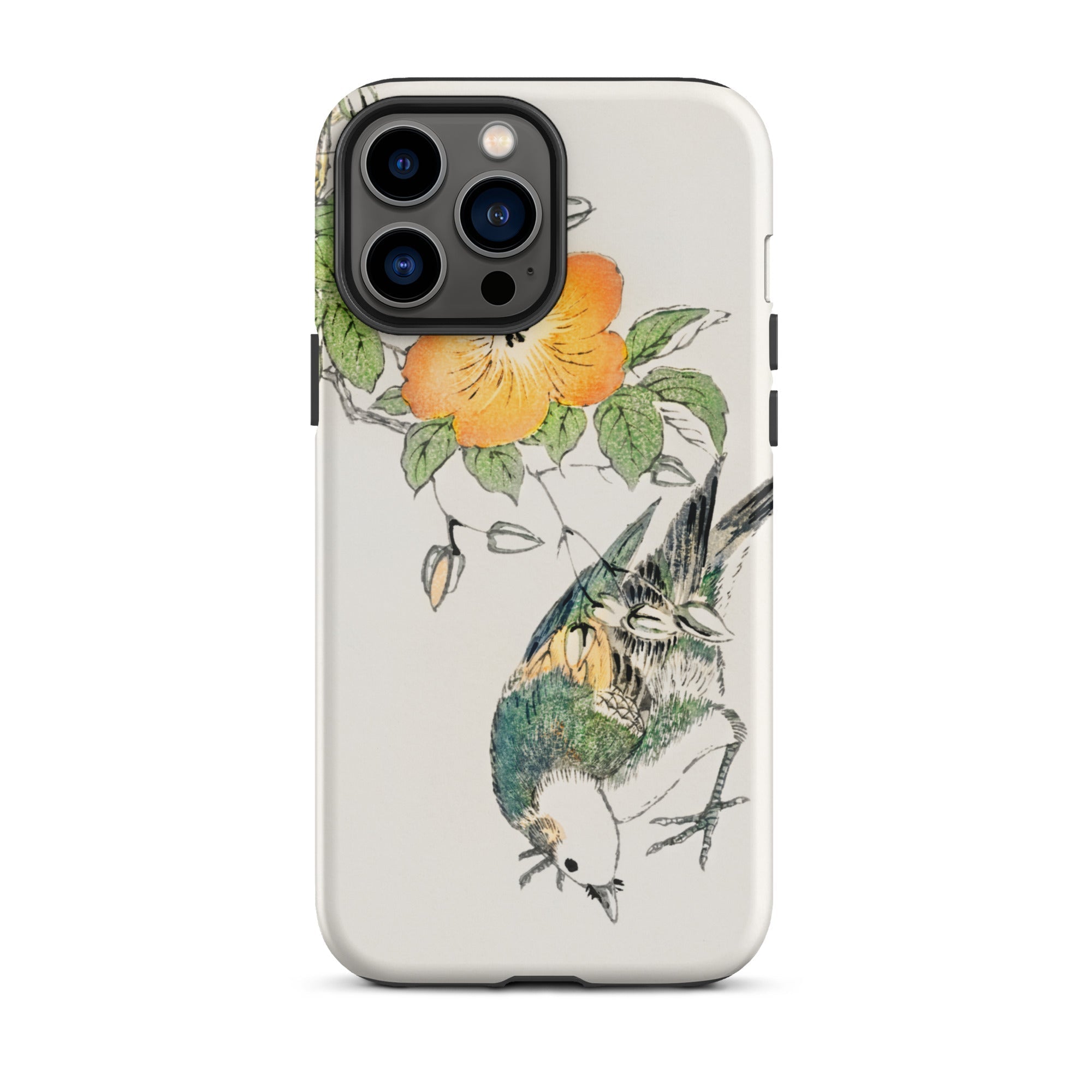 Gray Starling - Numata Kashu Kacho-e Iphone Case, 13 Pro Max / Matte, Floral Bird Iphone Case