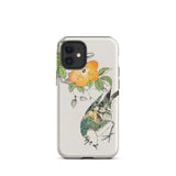 Gray Starling - Numata Kashu Kacho-e Phone Case Iphone 12 Mini / Matte Bird Flower Phone Case Numata Kashu, Gray Starling, Floral-avian