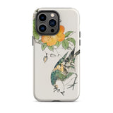 Gray Starling - Numata Kashu Kacho-e Phone Case Iphone 14 Pro Max / Matte Phone Case Bird Flower Design Numata Kashu, Gray Starling,