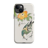 Gray Starling - Numata Kashu Kacho-e Phone Case Iphone 15 Plus / Matte Bird Flower Patterned Phone Case Numata Kashu, Gray Starling,