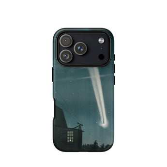 The Great Comet of 1881 - E. L. Trouvelot Phone Case Iphone 17 Pro / Matte Sleek Black Phone Case Moody Teal-toned Illustration Bright