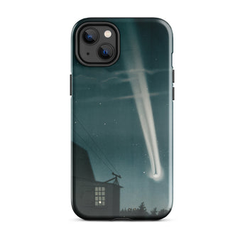 The Great Comet of 1881 - E. L. Trouvelot Phone Case Iphone 14 Plus / Gloss Sleek Black Phone Case Vivid Illustration Bright Comet