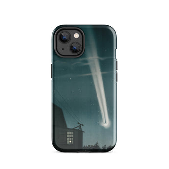The Great Comet of 1881 - E. L. Trouvelot Phone Case Iphone 14 / Gloss Sleek Black Phone Case Vivid Illustration Bright Meteor Trouvelot