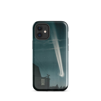 The Great Comet of 1881 - E. L. Trouvelot Phone Case Iphone 12 Mini / Gloss Sleek Black Phone Case Vivid Illustration Bright Meteor
