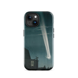 The Great Comet of 1881 - E. L. Trouvelot Phone Case Iphone 15 / Gloss Sleek Black Phone Case Vivid Illustration Bright Meteor Trouvelot