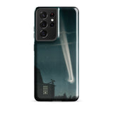 The Great Comet of 1881 - E. L. Trouvelot Phone Case Samsung Galaxy S21 Ultra / Gloss Sleek Dark Green Phone Case Vivid Illustration Bright