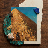 Great Pyramid of Giza - Adrien Dauzats Art Print / Canvas Rectangular Golden Blue Sky Adorned Metallic Fractures, Gargantuan, Disorients