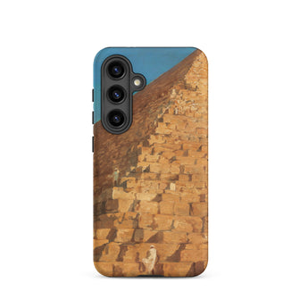 Great Pyramid of Giza - Adrien Dauzats Phone Case Samsung Galaxy S24 / Matte Phone Case Detailed Illustration Great Pyramid Giza Warm