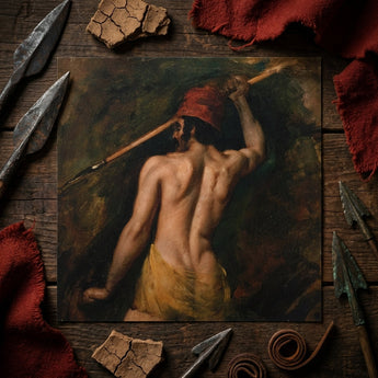 A Greek Slave - William Etty Art Print / Canvas Square Canvas Print Muscular Bare-backed Figure Yellow Fabric William Etty Homoerotic,