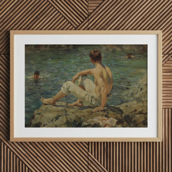 Green and Gold - Henry Scott Tuke Kunstdruck / Leinwand, 30x20’’ / 76x51cm / Naturrahmen / Passepartout, Poster Drucke & visuelle Kunstwerke, Toby