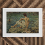 Green and Gold - Henry Scott Tuke Kunstdruck / Leinwand, 30x20’’ / 76x51cm / Weißer Rahmen / Passepartout, Poster Drucke & visuelle Kunstwerke, Toby Leon