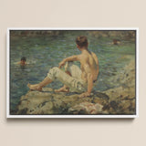 Green and Gold - Henry Scott Tuke Art Print / Canvas, 18x12’’ / 46x31cm / White Frame, Posters Prints & Visual Artwork, Toby Leon
