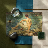 Green and Gold - Henry Scott Tuke Art Print / Canvas Rectangular Classical Painting Shirtless Man Rocks Water Transposes, Seaside, Fleeting