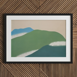 Green Mountains - Kamisaka Sekka Art Print / Canvas, Kamisaka Sekka Art, Horizon Surrenders, Celadon Surging