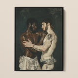 Gripped - Stampa d'arte di culturisti gay neoclassici / Tela, 12x16’’ / 31x41cm / Cornice nera, Poster, stampe e opere d'arte visiva, Toby Leon