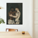 Gripped - Neoclassical Gay Bodybuilders Art Print / Canvas Black-framed Artwork Two Muscular Men Tender Embrace Rendered, Prints