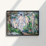 Black-framed Reproduction Pierre-auguste Renoir’s ?Bathers Asnières” Impressionistic Figures Skinny-dipping Fever Dream, Cubist Frat Party, G