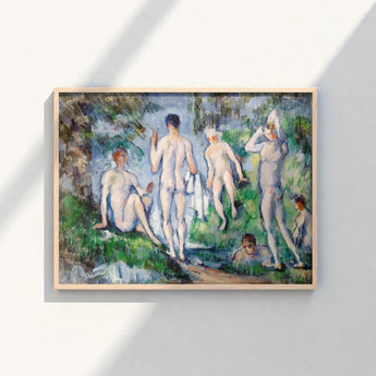 Framed Reproduction Pierre-auguste Renoir’s Impressionistic Painting Nude Figures Skinny-dipping Fever Dream, Cubist Frat Party, Greek Gods