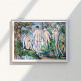 Framed Reproduction Pierre-auguste Renoir Painting Nude Figures Outdoor Skinny-dipping Fever Dream, Cubist Frat Party, Greek Gods Stumbling