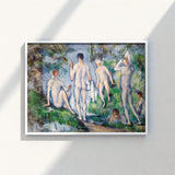 White-framed Reproduction Pierre-auguste Renoir’s Impressionistic Painting Nude Figures Skinny-dipping Fever Dream, Cubist Frat Party,