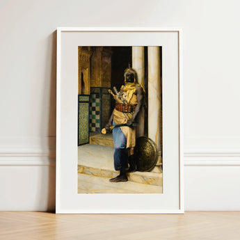 Guarding the Palace - Ludwig Deutsch Orientalism Art Print / Canvas, 12x18’’ / 31x46cm / White Frame / Matboard, Posters Prints & Visual