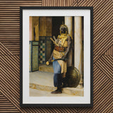 Guarding the Palace - Ludwig Deutsch Orientalism Art Print / Canvas Black-framed Detailed Painting Armored Figure Ornate Deutsch’s, Prints