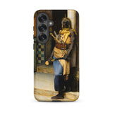 Guarding the Palace - Ludwig Deutsch Phone Case Samsung Galaxy S25 Plus / Matte Phone Case Detailed Painting Warrior Ornate Golden Blue