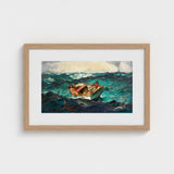 Gulf Stream - Winslow Homer American Realism Art Print / Canvas Framed Painting Boat Turbulent Deep Teal Ocean Waves Homer’s, Prints