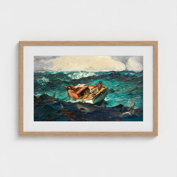 Gulf Stream - Winslow Homer American Realism Art Print / Canvas Framed Painting Boat Turbulent Deep Blue Ocean Waves Homer’s, Prints