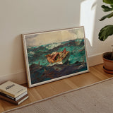 Gulf Stream - Winslow Homer American Realism Art Print / Canvas Framed Painting Boat Turbulent Teal Dark Blue Ocean Homer’s, Prints