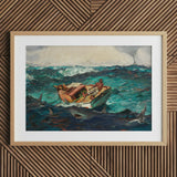 Gulf Stream - Winslow Homer American Realism Art Print / Canvas Framed Painting Man Boat Sharks Amidst Turbulent Turquoise Homer’s, Prints