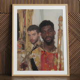 Hadrian & Antinous - Schwules interraciales Paar Kunstdruck / Leinwand, 24x32’’ / 61x81cm / Naturrahmen / Passepartout, Poster Drucke visuell