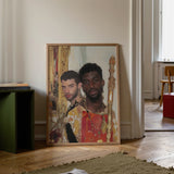 Hadrian & Antinous - Schwules interraciales Paar Kunstdruck / Leinwand, Poster Drucke visuelle Kunstwerke, Toby Leon