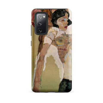 Half Naked Woman - Egon Schiele Phone Case Samsung Galaxy S20 Fe / Matte Phone Case Stylized Portrait Woman Dark Hair Red Egon Schiele