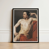 Half Painted Figure - William-adolphe Bouguereau Art Print / Canvas Framed Classical-style Portrait Muscular Nude Male Bouguereau’s