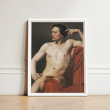 Half Painted Figure - William-adolphe Bouguereau Art Print / Canvas Framed Classical-style Portrait Nude Male Draped Rich Bouguereau’s