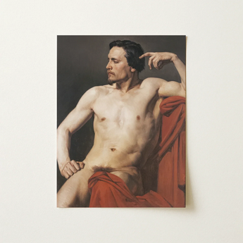 Half Painted Figure - William-adolphe Bouguereau Art Print / Canvas Classical-style Oil Painting Canvas Muscular Nude Male Figure