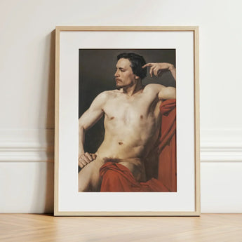 Half Painted Figure - William-adolphe Bouguereau Art Print / Canvas Framed Classical-style Portrait Nude Male Dark Bouguereau’s Isolates,