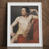 Half Painted Figure - William-adolphe Bouguereau Art Print / Canvas White Framed Classical Male Figure Art Print Red Bouguereau’s Canvas