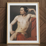 Half Painted Figure - William-adolphe Bouguereau Art Print / Canvas Wooden Framed Classical Male Figure Art Print Red Bouguereau’s Canvas