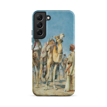 Halt in the Desert - John Frederick Lewis Phone Case Samsung Galaxy S22 Plus / Matte Phone Case Vintage-style Illustration Desert Camels