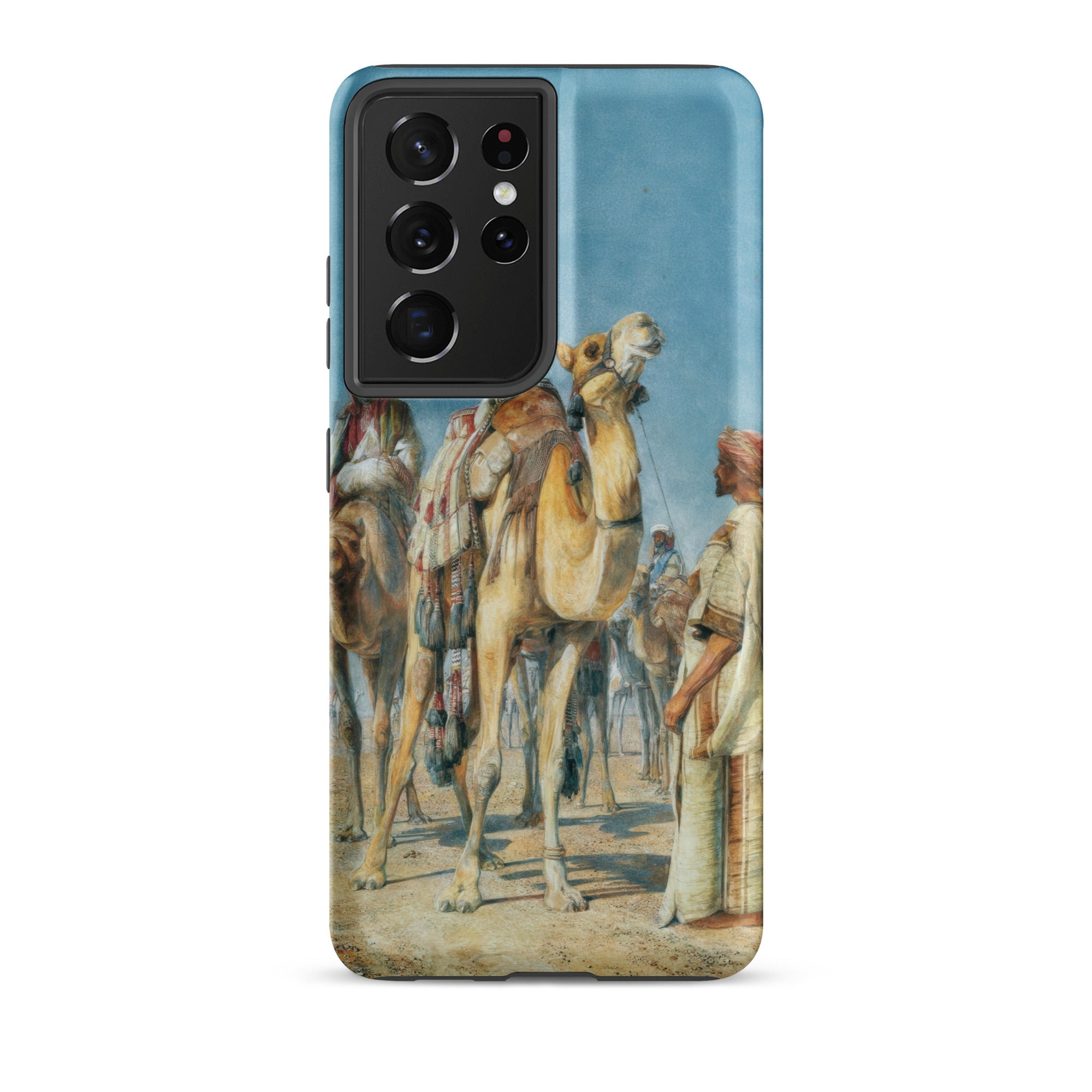 Halt in the Desert John Frederick Lewis Samsung Case, Galaxy S21 Ultra / Matte, Smartphone Case Desert Scene Camels People