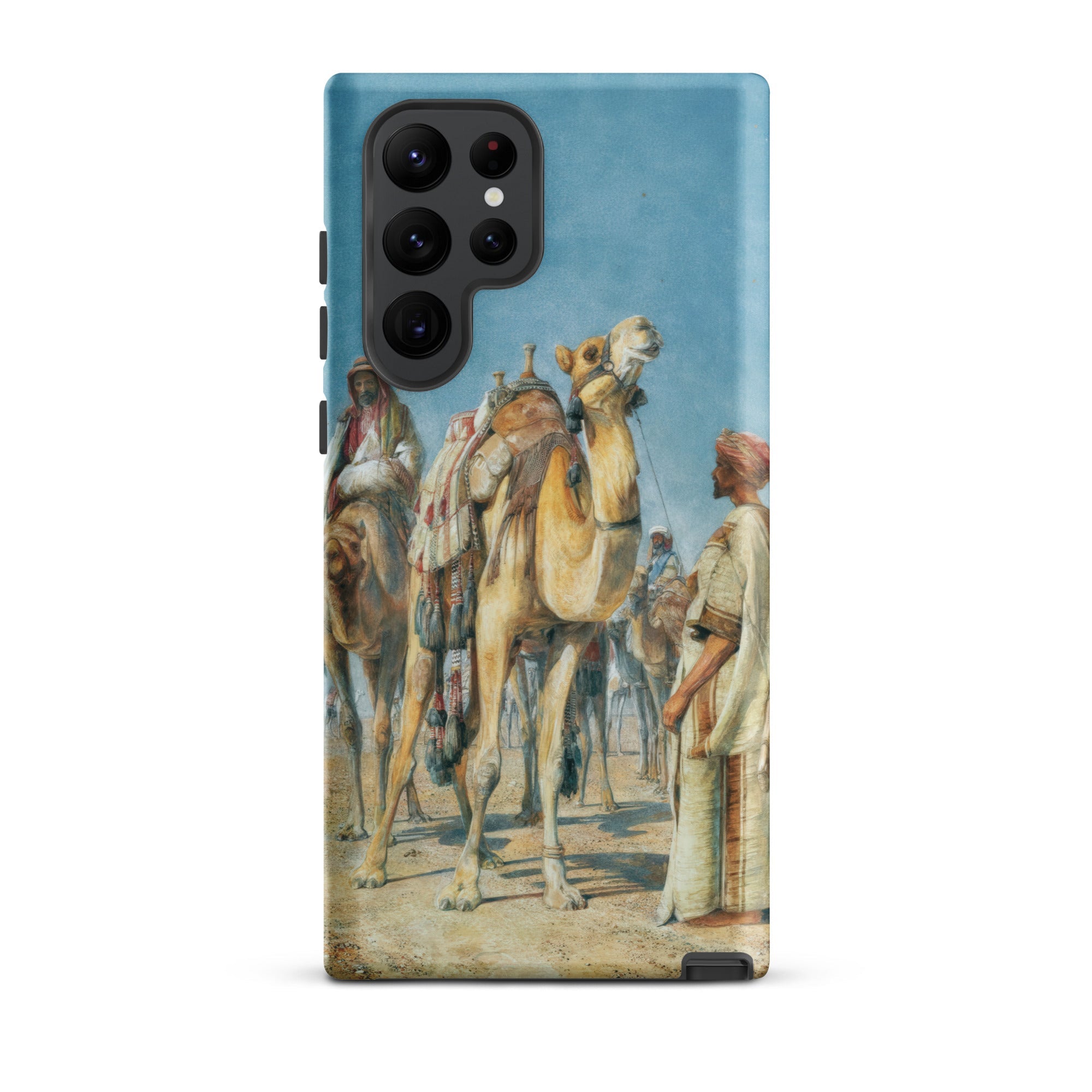 Halt in the Desert John Frederick Lewis Samsung Case, Galaxy S22 Ultra / Matte, Smartphone Printed Case Desert Scene Camels People