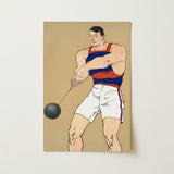 Hammer Throw - Edward Penfield Art Print / Canvas, 12x18’’ / 31x46cm / Unframed / no Border, Posters Prints & Visual Artwork, Toby Leon
