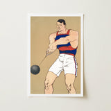 Hammer Throw - Edward Penfield Art Print / Canvas Painted Strength, Picture’s Spine Prints