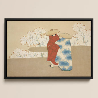 Hanami Season - Kamisaka Sekka Art Print / Canvas, 18x12’’ / 46x31cm / Black Frame, Posters Prints & Visual Artwork, Toby Leon