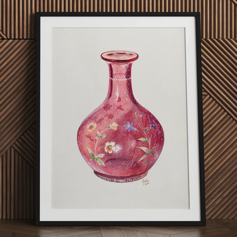 Carafe peinte à la main - Ralph Atkinson Tirage d’art / Toile, 24x32’’ / 61x81cm / Cadre noir / Passe-partout, Affiches, estampes & art visuel, Toby