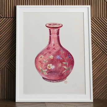 Hand Painted Carafe - Ralph Atkinson Art Print / Canvas, Hand-painted Carafe Art, Ralph Atkinson’s Mastery, Delicate Glassware Illustration