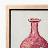 Hand Painted Carafe - Ralph Atkinson Art Print / Canvas Delicate Pink Ceramic Vase Crackled Glaze Floral Motifs Hand-painted, Atkinson’s